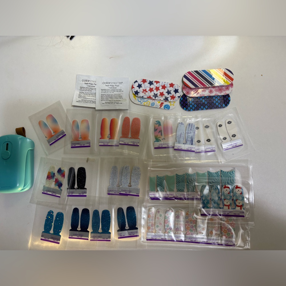 18 color street nail strips plus bag sealer